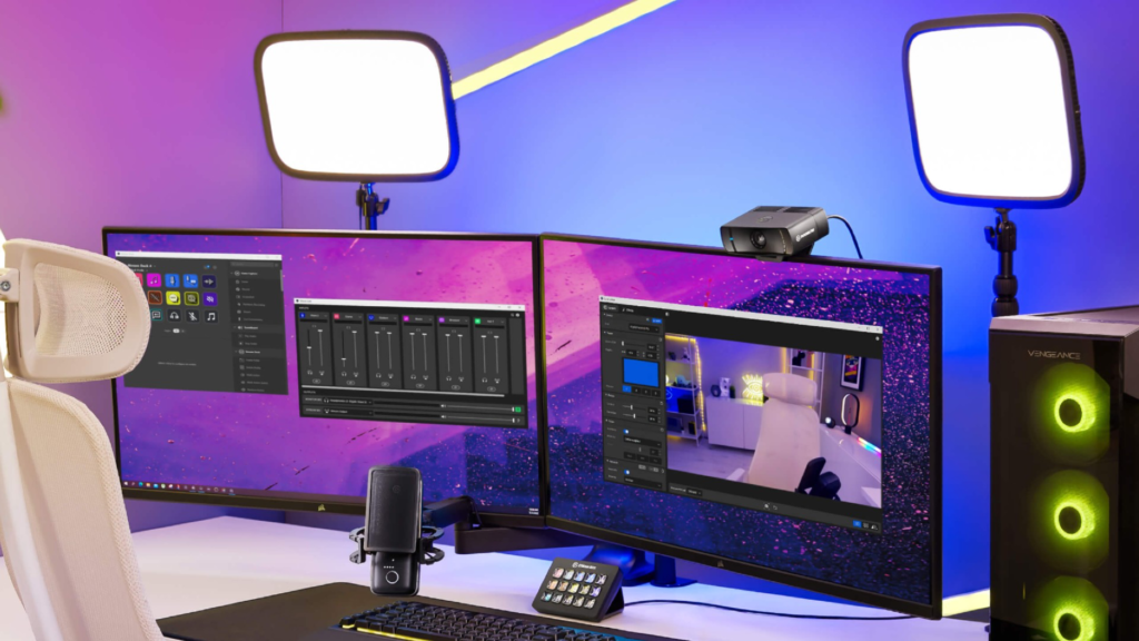 home office lighting setup